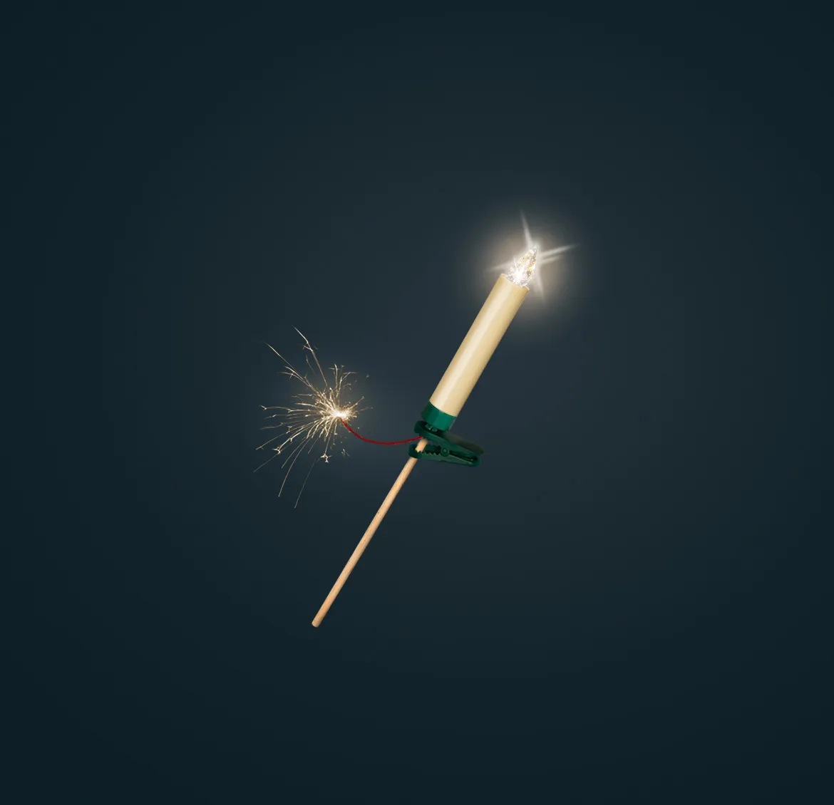 Eine Lumix Kerze als Silvesterrakete. Für den Social Media Kanal unseres Kunden Krinner haben wir Key Visuals und Aktionen erstellt.